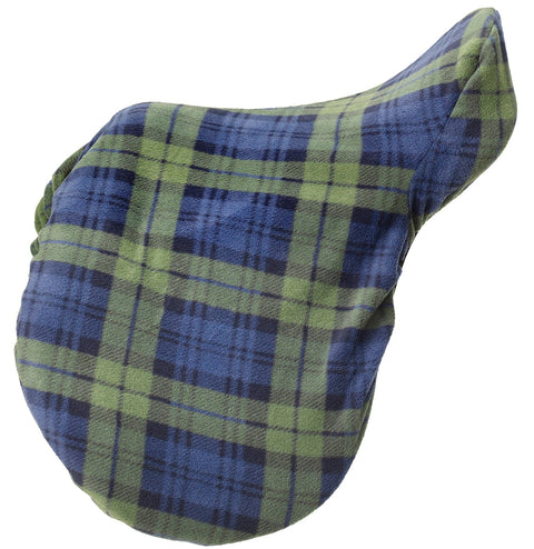 Blue and green plaid saddle bag