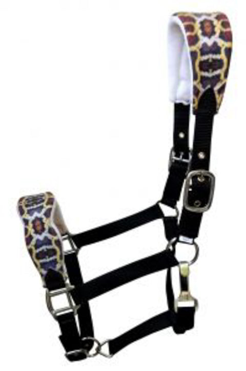 Showman® Adjustable Black Nylon Bronc Halter with Padded Nose & Crown