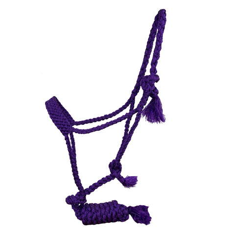 Showman® Woven Nylon Mule Tape Halter with 8' Removable Lead