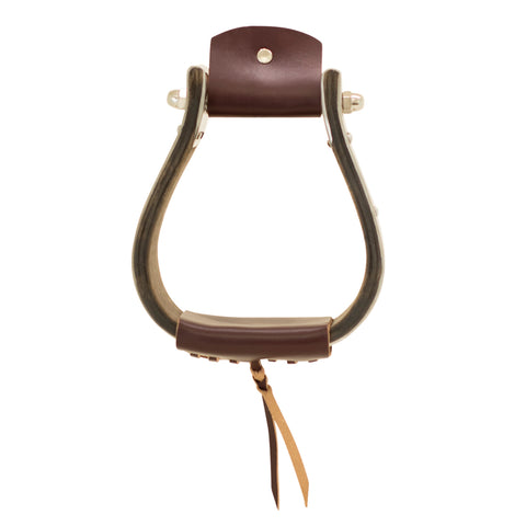 Metalab Open Range 3 1/4" Stainless Steel Covered Wooden Stirrups