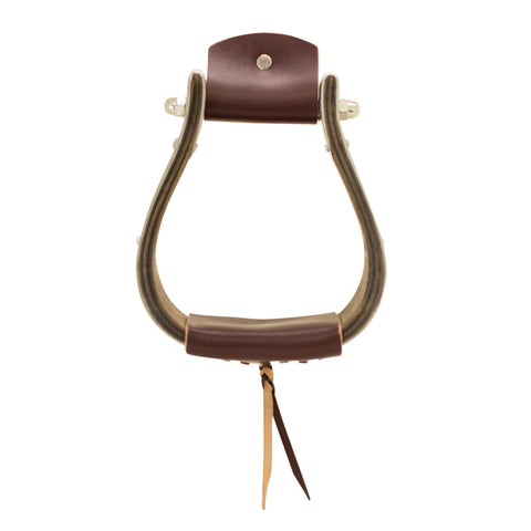 Metalab Open Range 4 1/4" Stainless Steel Covered Wooden Stirrups