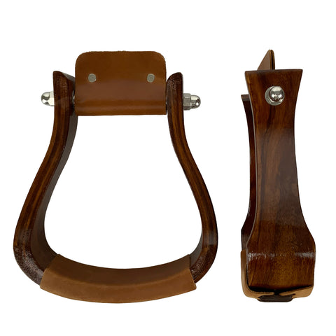 Showman® Dark Finish Wooden Western Stirrups