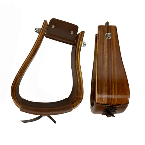 Showman® Mahogany Angled Deep Roper Stirrups
