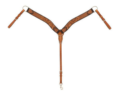 Weaver Leather® Turquoise Cross Floral-Tooled Contoured Breast Collar