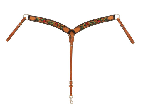 Weaver Leather® Turquoise Cross Cactus Tooled Contoured Breast Collar