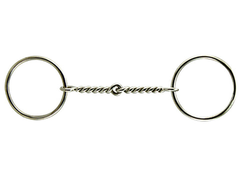 Malleable Iron Single-Row Twisted Wire Loose Ring Snaffle Bit, 6 1/2" Mouth