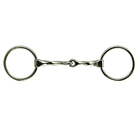 Stainless Steel Slow Twist Loose Ring Snaffle Bit, 5 1/2" Mouth