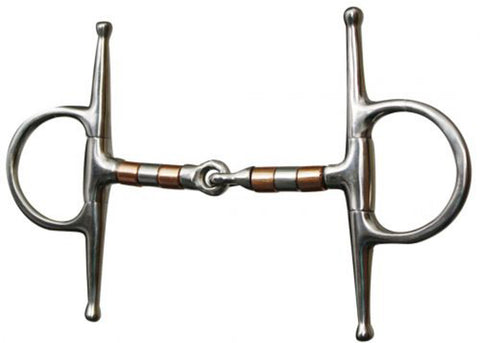 Showman® Stainless Steel & Copper Roller Full Cheek Snaffle Bit