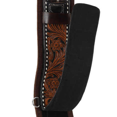 Showman® Bloomhide Contoured Felt Bottom Girth with Velcro Stick and Peel