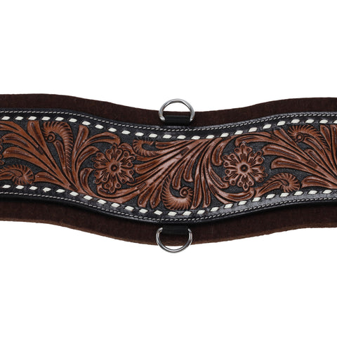 Showman® Bloomhide Contoured Felt Bottom Girth with Velcro Stick and Peel