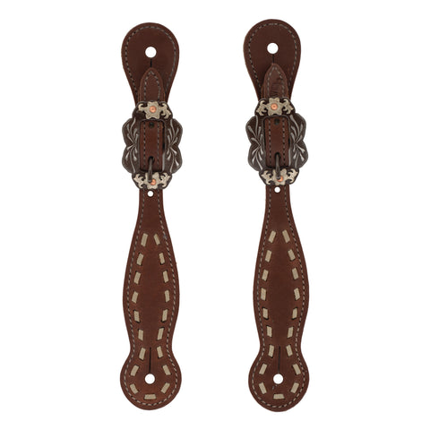 Weaver Leather® Ladies’ Buckstitch Spur Straps, Oiled Hermann Oak®, Dusk Collection