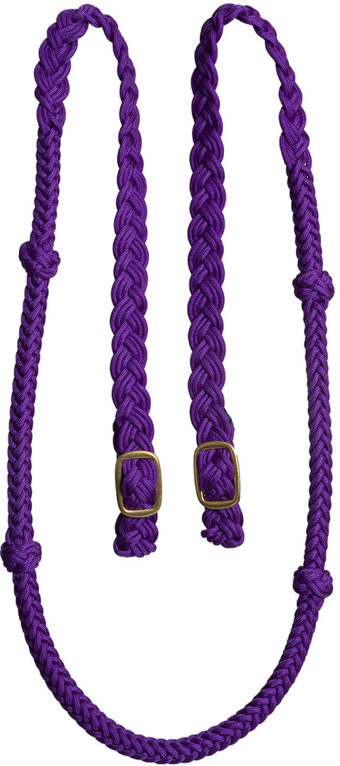 Mustang Cable Knotted Nylon Rein with Solid Brass Conway Buckles