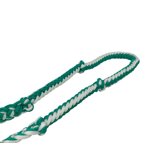Teal & White Braided Nylon Contest Reins