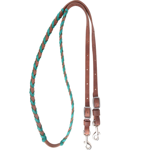 Martin Saddlery® Latigo Laced Barrel Rein - 5/8"-Thick, Buckle and Keeper Snap Ends