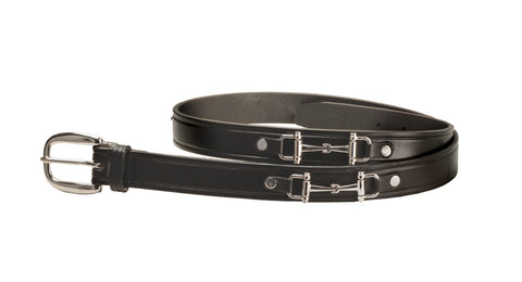 Tory Leather 1" Snaffle Bit Belt with Nickel Snaffle Bits & Buckle