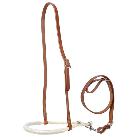 Showman® Argentinian Cow Leather Rubber-Covered Noseband & Tie Down