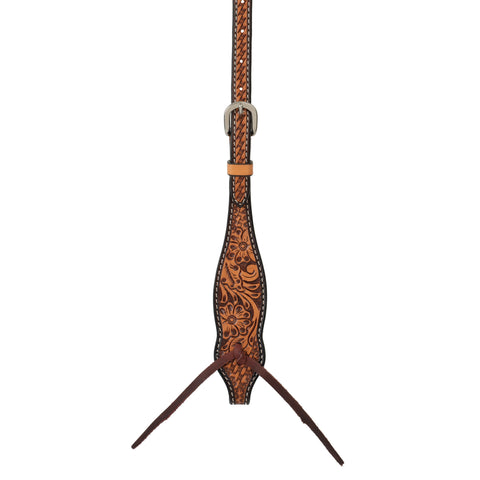 Weaver Leather® Turquoise Cross Floral-Tooled Sliding Ear Headstall