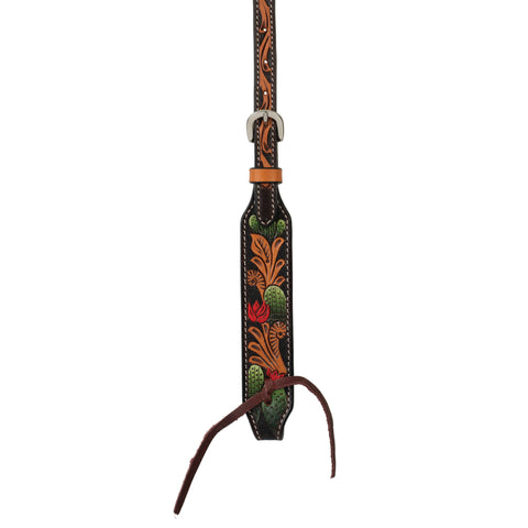 Weaver Leather® Turquoise Cross Cactus Tooled Browband Headstall
