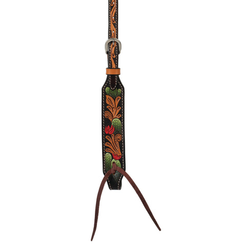Weaver Leather® Turquoise Cross Cactus Tooled Sliding Ear Headstall