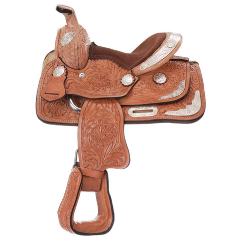King Series Miniature Carved Silver Show Saddle