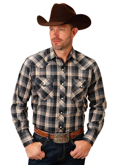Roper® Men’s Plaid Long Sleeve Snap Western Shirt