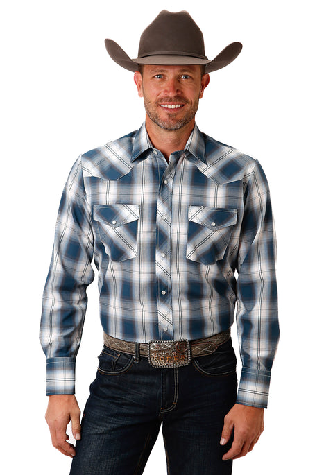 Roper® Men’s Plaid Long Sleeve Snap Western Shirt