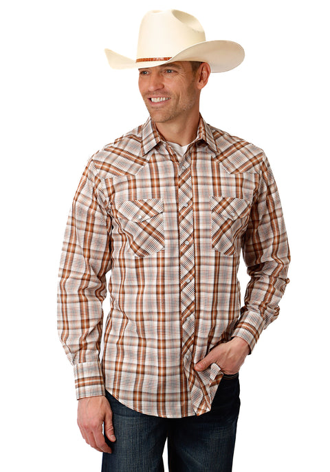 Roper® Men’s Plaid Long Sleeve Snap Western Shirt