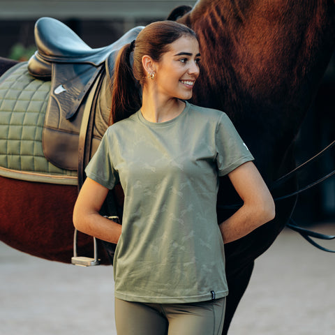 Horze Ladies’ Nina Horse Print Technical Tee