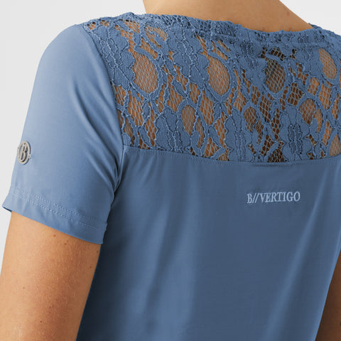 B Vertigo Ladies’ Natalia Boat Neck Shirt with Lace Detail