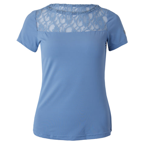 B Vertigo Ladies’ Natalia Boat Neck Shirt with Lace Detail