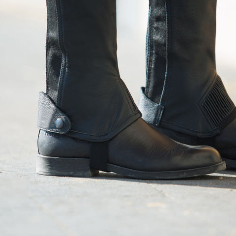Horze Leather Half Chaps with Elastic
