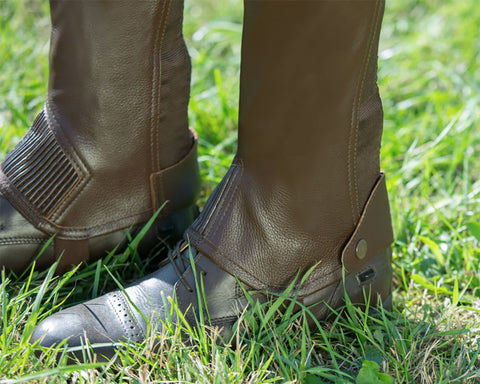Horze Leather Half Chaps with Elastic