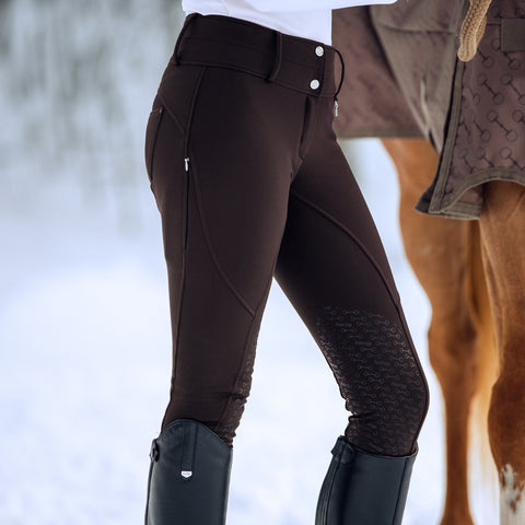 Horze Ladies’ Rhea Knee-Patch Thermo Breech with Back Pockets