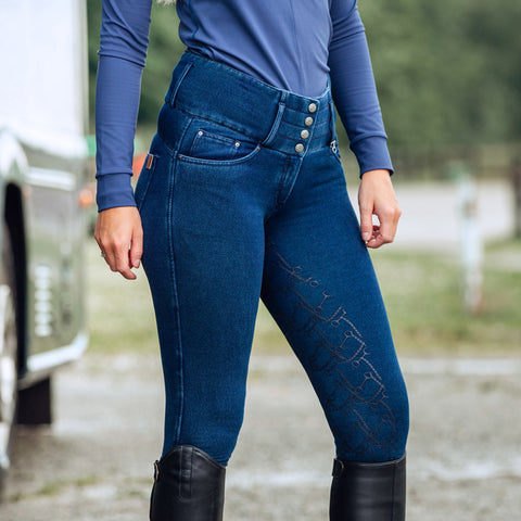 Horze Ladies’ Kacy Denim Winter Full-Seat Breech