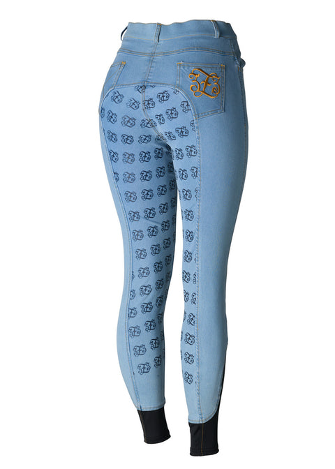 Horze Ladies’ Jessie Denim Full-Seat High-Waist Breech