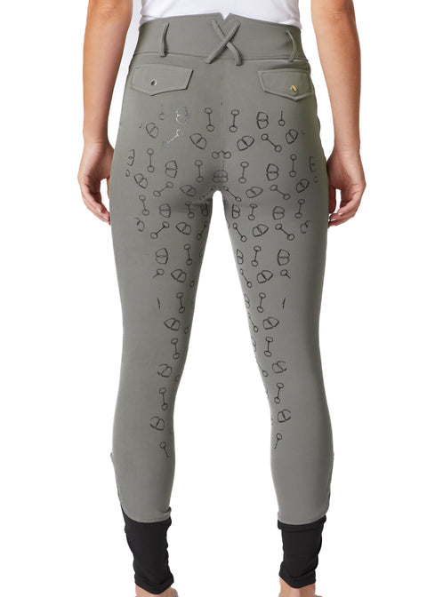 Horze Ladies’ Mabel High-Waist Bit-Print Silicone Full-Seat Breech