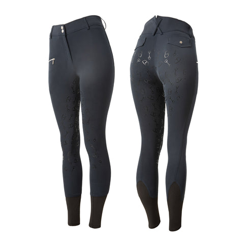 Horze Ladies’ Mabel High-Waist Bit-Print Silicone Full-Seat Breech