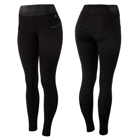 Horze Ladies’ Evie Full-Seat Tight with Black Glitter