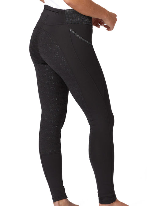 Horze Ladies’ Evie Full-Seat Tight with Black Glitter