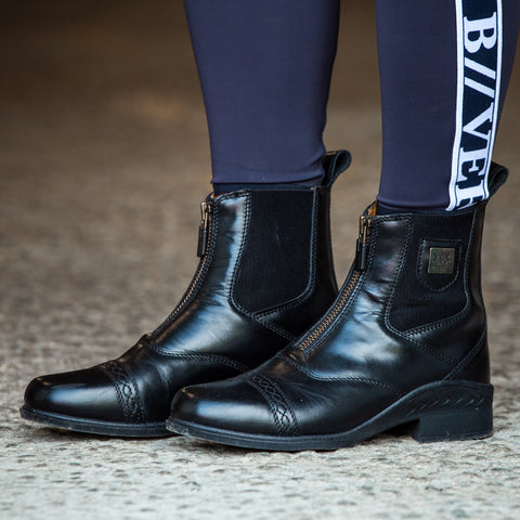 B Vertigo Ladies’ Saturn Front-Zip Leather Paddock Boots