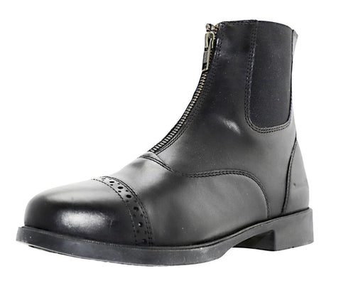 Grewal Equestrian™ Ladies’ Leather Zip-Up Paddock Boots