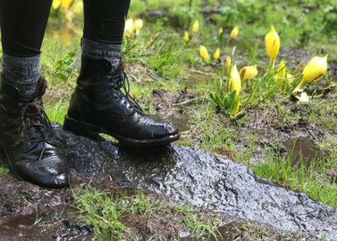 Grewal Equestrian™ Ladies’ Leather Lace-Up Paddock Boots