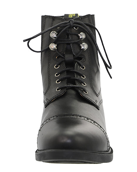 Grewal Equestrian™ Ladies’ Synthetic Leather Lace-Up Paddock Boots