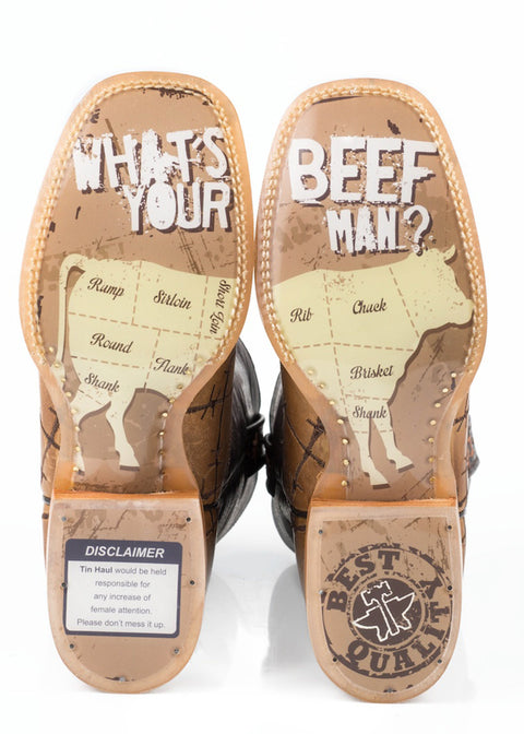Tin Haul Men’s Bob Wire, Butcher Shop Sole Boots