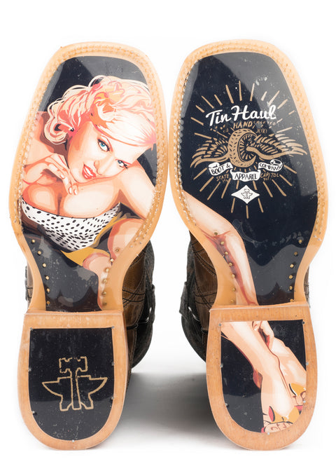 Tin Haul Men’s What’s Your Angle, Pin-Up Girl Sole Boots