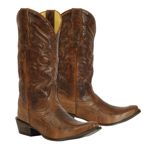 TuffRider® Ladies’ Cowtown Mid-Height Embroidered Leather Snip Toe Western Boots
