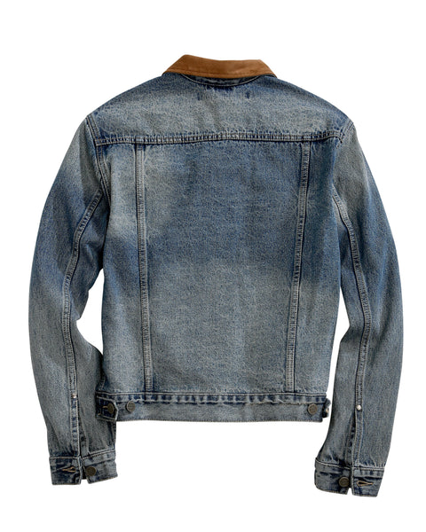 Tin Haul Men’s Unlined Jean Jacket with Suede Collar