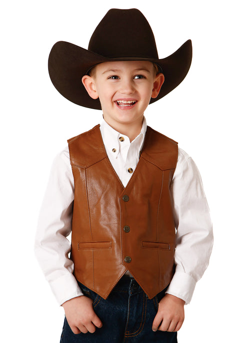 Roper® Kids’ Basic Goat Nappa Vest with Yokes