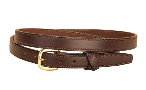 Tory Leather Crossed Keeper Belt with Brass Buckle