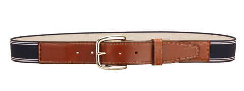 Tory Leather Striped Elastic and Leather Belt